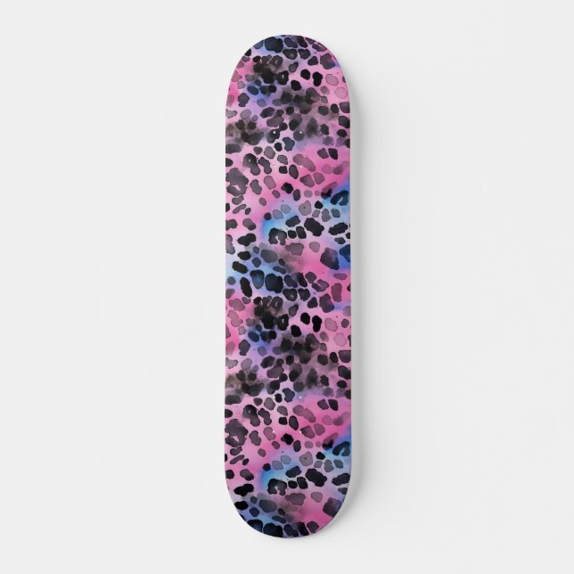Peau tache léopard rose Imprimer Skateboard (Devant)