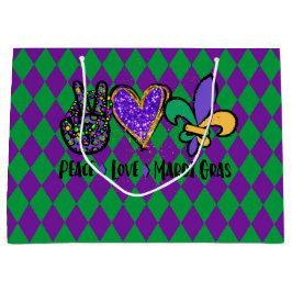 PEAVE LIEBE MARDI GRAS LILA GREEN GOLD GROßE GESCHENKTÜTE