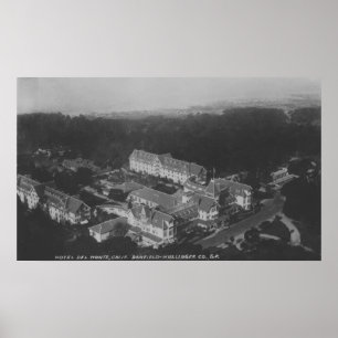 Pebble Beach, CA - Luftaufnahme Hotel-Del Montes Poster