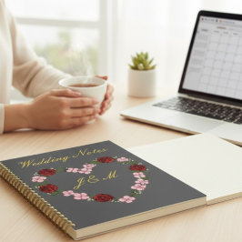 Pebble Grey & Gold Wedding Planner Notebook Notizbuch
