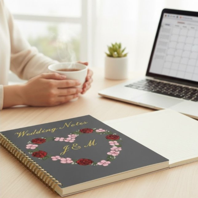 Pebble Grey & Gold Wedding Planner Notebook Notizbuch (Von Creator hochgeladen)