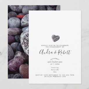 Pebble Heart Discovery Engagement Party Einladung