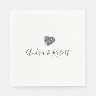 Pebble Heart Discovery Hochzeit Serviette