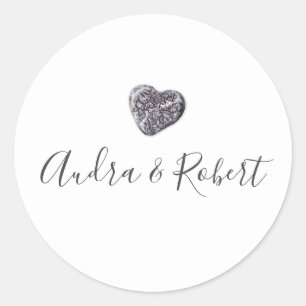 Pebble Heart Entdeckungs-Hochzeit Runder Aufkleber