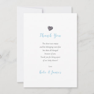 Pebble Heart Paare Baby Shower Danke-Gedicht Dankeskarte