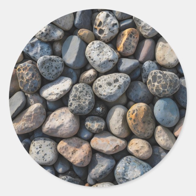 Pebble Mosaic Runder Aufkleber (Vorderseite)