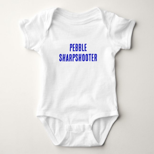 Pebble Sharpshooter - Baby Bodysuit blue Strampler (Vorderseite)