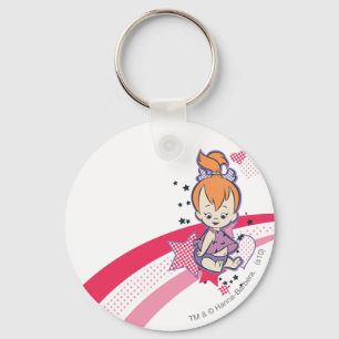 PEBBLES™ auf rosa Regenbogen Schlüsselanhänger