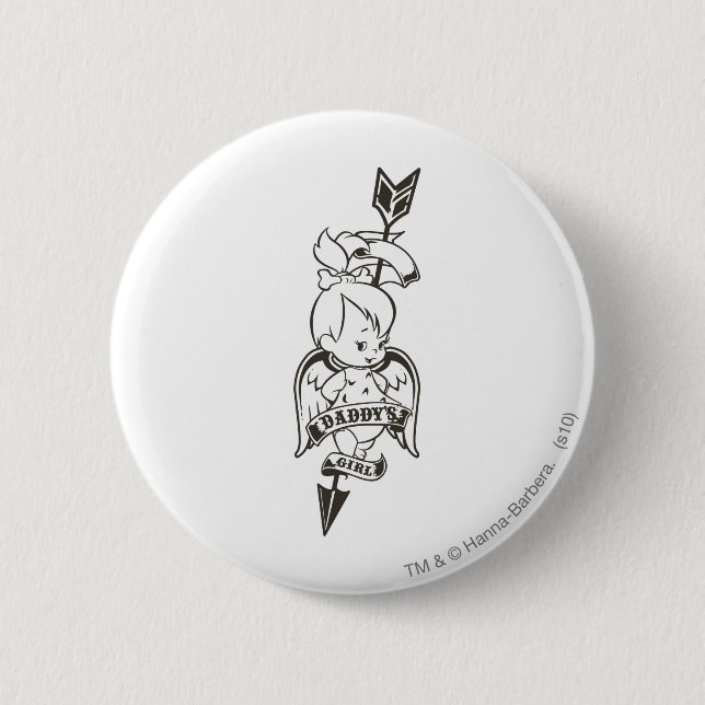 PEBBLES™ Daddy's Girl B&W Button (Vorderseite)