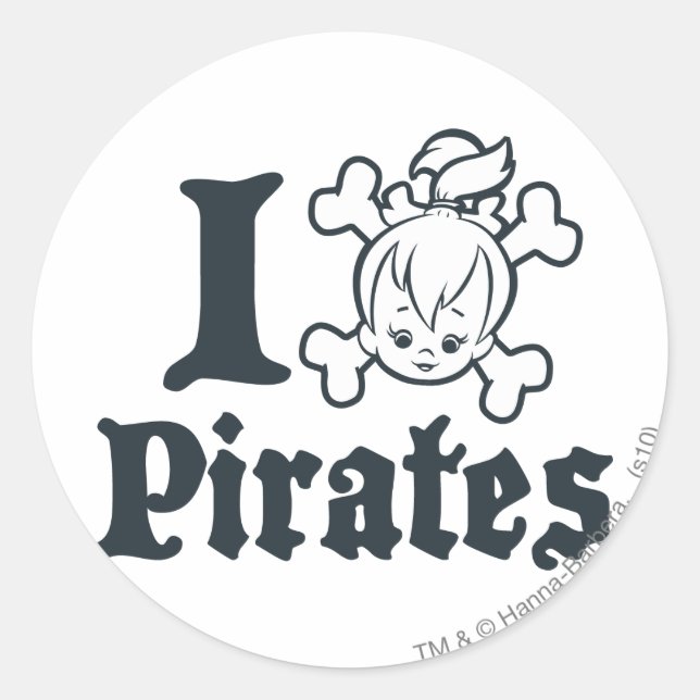 PEBBLES™ der Piraten Runder Aufkleber (Vorderseite)