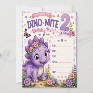 Pebbles' Dino-Mite 2. Geburtstag Einladung