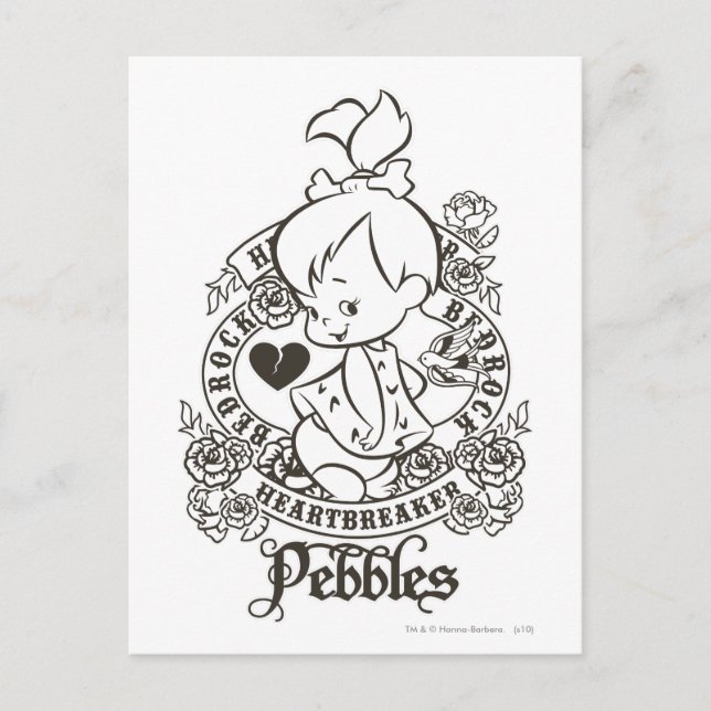 PEBBLES™ Heartbreaker B&W Postkarte (Vorderseite)