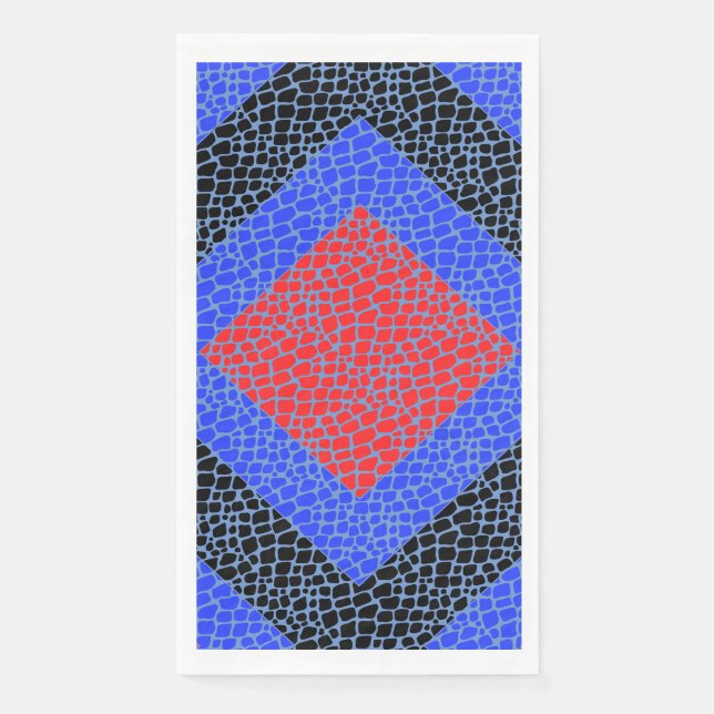 Pebbles Muster 01.Red.Blue.UPD LBlue BG Serviette (Vorderseite)