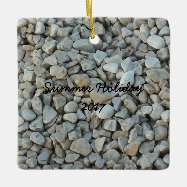 Pebbles on Beach Stone Photography Keramikornament (Vorderseite)