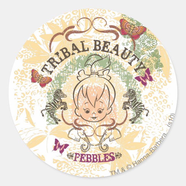 PEBBLES™ Tribal Beauty Runder Aufkleber (Vorderseite)