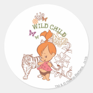 PEBBLES™ Wild Child Runder Aufkleber