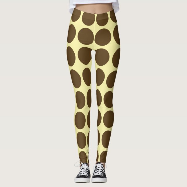 Pecan Cream Neutral Dots Leggings (Vorderseite)