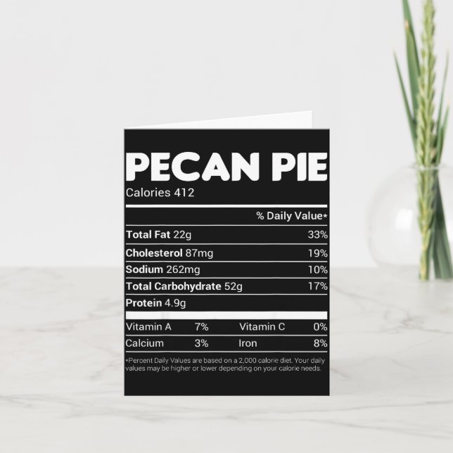 Pecan E Nährwert Fakten Tee Familie passendes Chri Karte (Vorderseite)