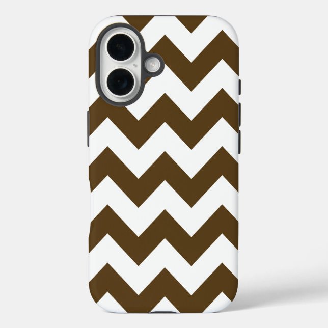 Pecan Neutral Chevrons iPhone 16 Hülle (Rückseite)