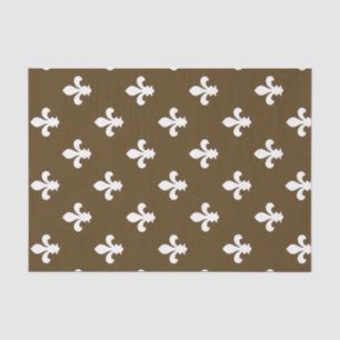Pecan Neutral Fleur de Lys Seidenpapier