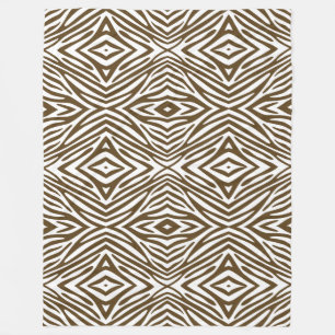 Pecan Neutral Zebra Fleecedecke
