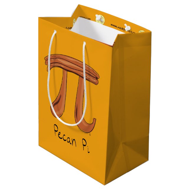 Pecan Pi Symbol Math Lehrer Mittlere Geschenktüte (Rückseite Schrägansicht)