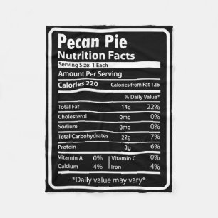 Pecan Pie Lustige Ernährungsfakten für Thanksgivin Fleecedecke
