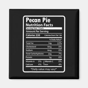 Pecan Pie Lustige Ernährungsfakten für Thanksgivin Magnet