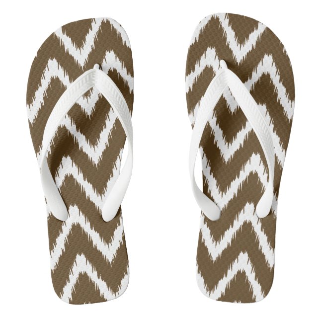Pecan Southern Hütte Chevrons Flip Flops (Fußbett)