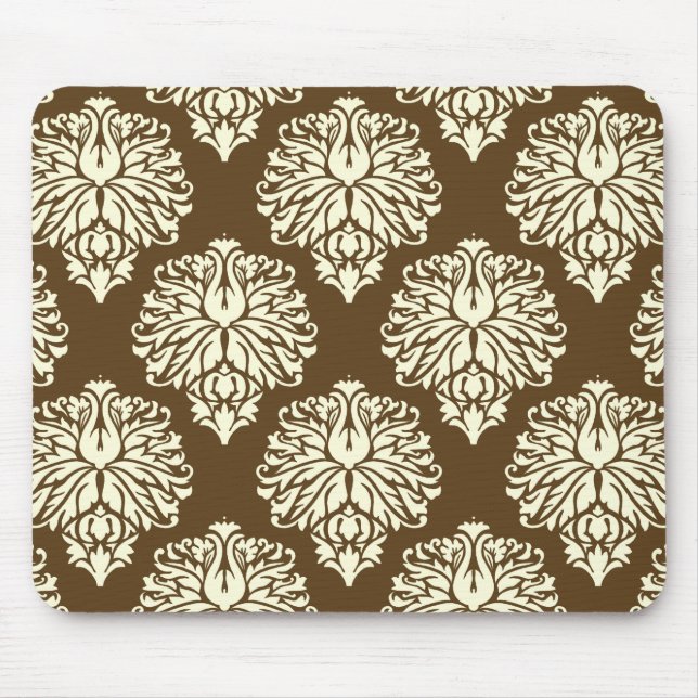 Pecan Southern Hütte Damask Mousepad (Vorne)