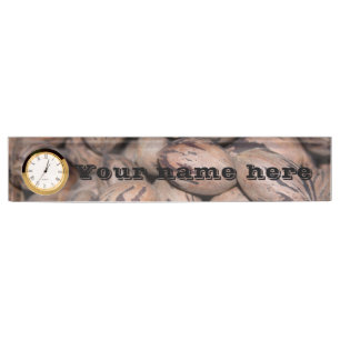 Pecan-Uhr-Namensplatte Namensplakette