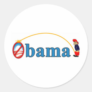 Pech auf Obama Runder Aufkleber