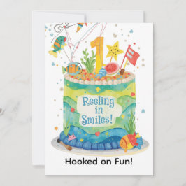 Pêche 1er Anniversaire Invitation Petits pêcheurs
