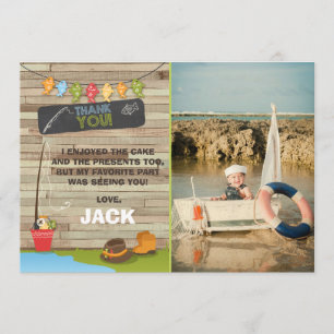 Pêche Anniversaire Carte de remerciements Pêche