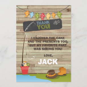 Pêche Anniversaire Carte de remerciements Pêche