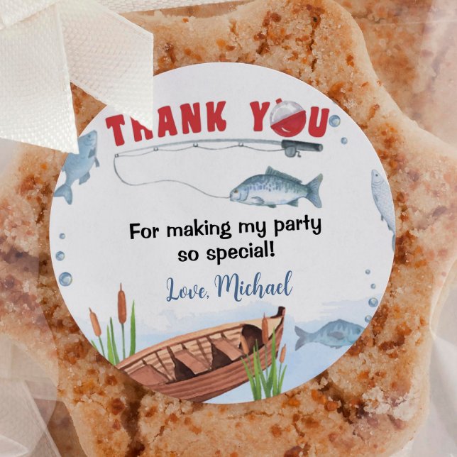 Pêche Anniversaire Classic Round Sticker (Créateur téléchargé)