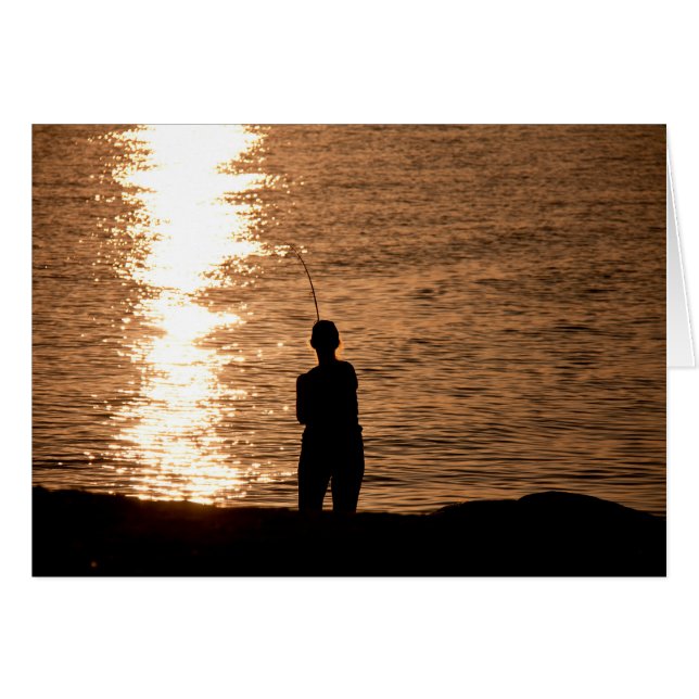 Pêche au coucher du soleil (Devant horizontal)