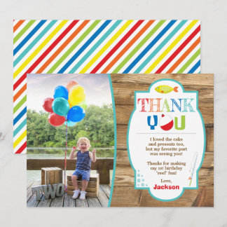 Pêche Carte de remerciements d'anniversaire avec p