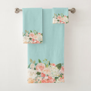 Pêche et aquarelle Aqua Motif floral