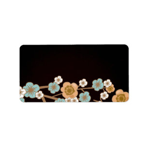 Pêche et étiquette bleu de Sakura Avery