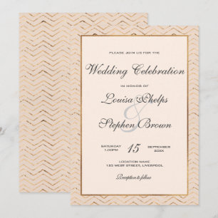 Pêche et Faire-part de mariage or