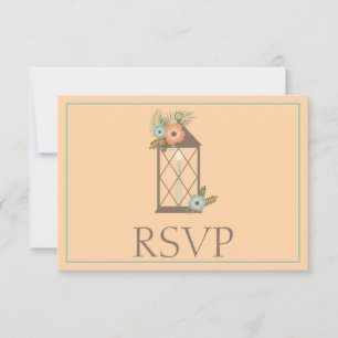Pêche et Turquoise belle réponse tropicale RSVP