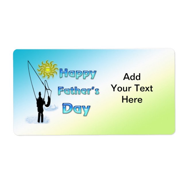Pêche - Joyeux Étiquette de Fête des pères (Devant)