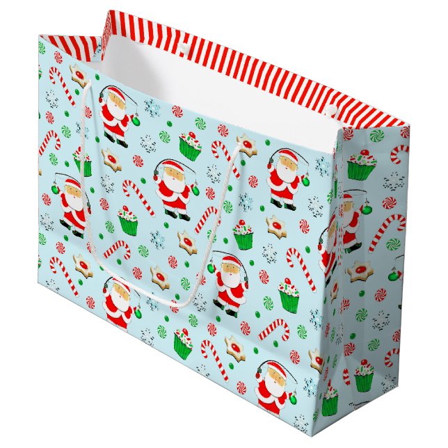 Pêche Noël Vacances Grand sac cadeau (Devant Angle)
