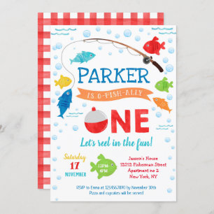 Pêche O-fish-ally ONE 1er anniversaire Invitations