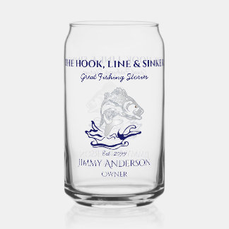 Pêche Poisson Pêcheur Drinkware Can Beer Verre