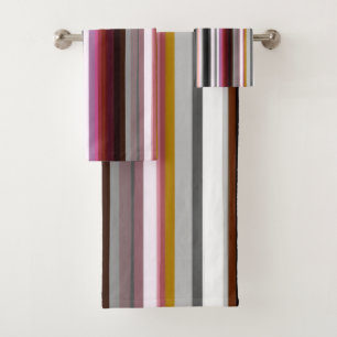 Pêche, rose et gris Abstrait rayures