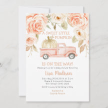 Pêche verte Camion Baby shower Fille Invitation