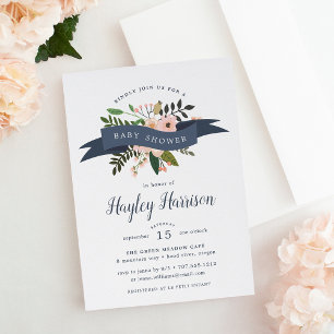 Pêcher la prairie Invitation Baby shower