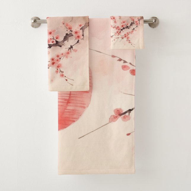 Pêcher lanternes japonaises Les fleurs de Sakura (En situation)